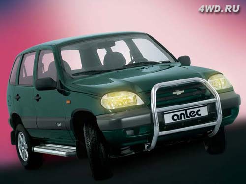 Chevrolet Niva/Lada с 2003 - Кенгурятник Bully 60 мм , нержавейка, полированная высокий