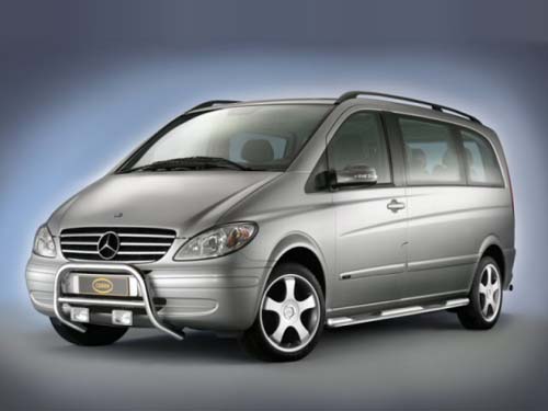 Mercedes V-Klasse с 03 - Трубы боковые с площадкой для ноги 60 мм, нержавейка(короткая и длинная база)