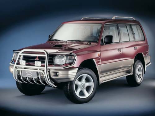 Mitsubishi Pajero V20 с 98 до 00 с расширителями колёсных арок - Кенгурятник расширенный, нержавейка