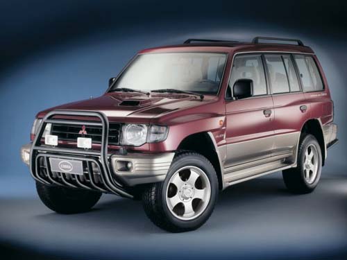 Mitsubishi Pajero V20 с 98 до 00 с расширителями колёсных арок - Кенгурятник, чёрный